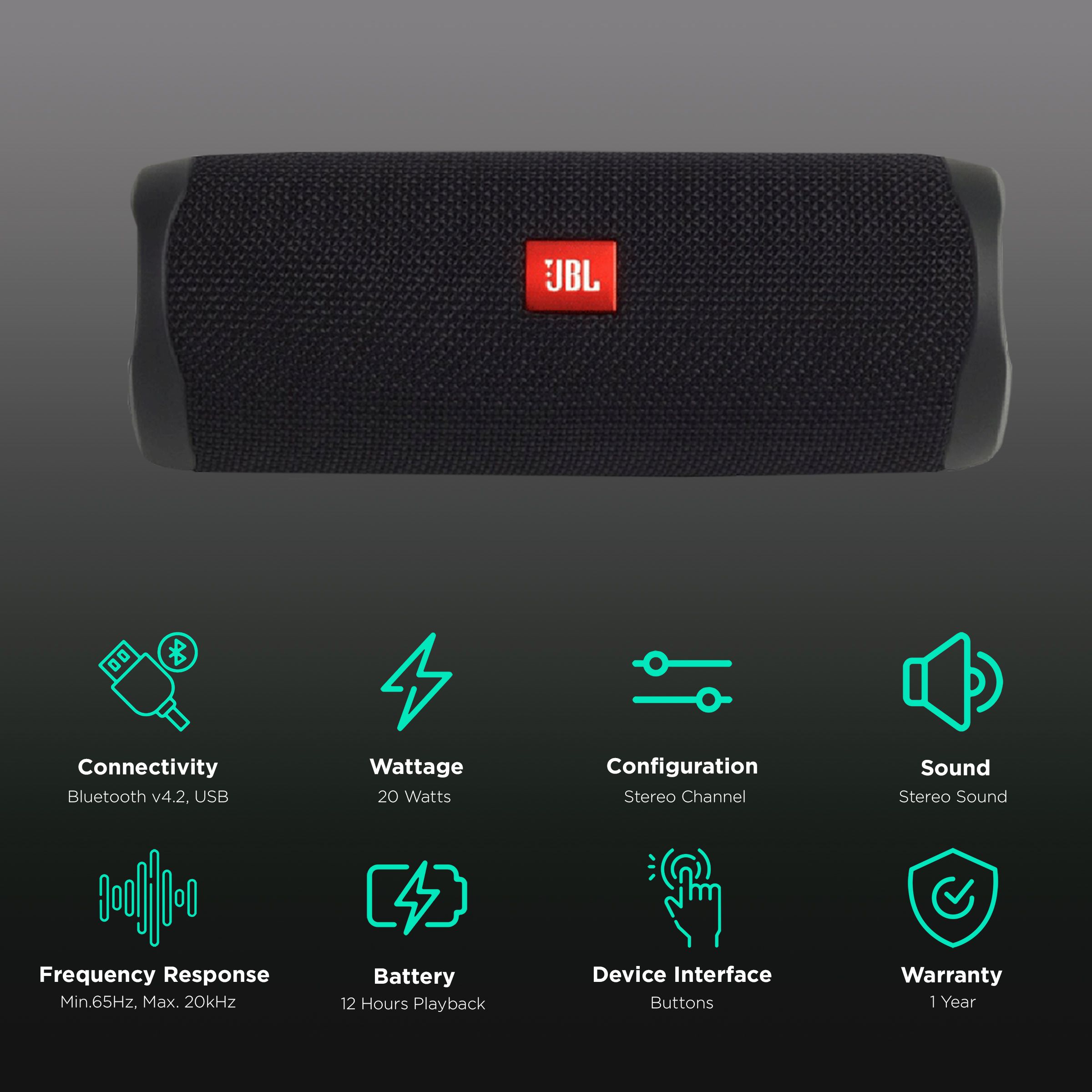 Buy JBL Flip 5 20W Portable Bluetooth Speaker (IPX7 Water